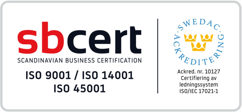 sbcert ISO 9001 / ISO 14001 ISO 45001